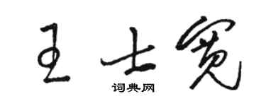 骆恒光王士宽草书个性签名怎么写