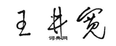 骆恒光王井宽草书个性签名怎么写
