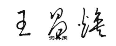 骆恒光王昌焕草书个性签名怎么写
