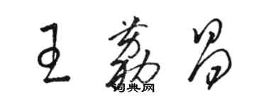 骆恒光王荔昌草书个性签名怎么写