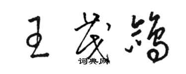 骆恒光王茂鸽草书个性签名怎么写