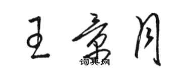 骆恒光王景月草书个性签名怎么写