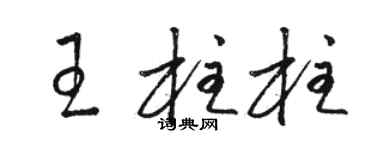 骆恒光王柱柱草书个性签名怎么写