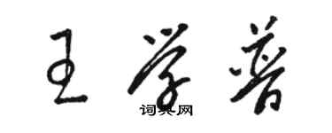 骆恒光王学普草书个性签名怎么写