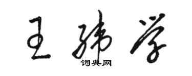 骆恒光王纬学草书个性签名怎么写