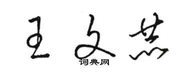 骆恒光王文赫草书个性签名怎么写