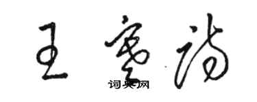 骆恒光王寒诗草书个性签名怎么写