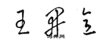 骆恒光王开意草书个性签名怎么写