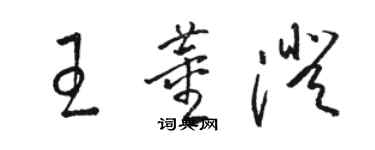 骆恒光王董澄草书个性签名怎么写