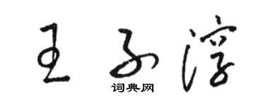 骆恒光王子淳草书个性签名怎么写