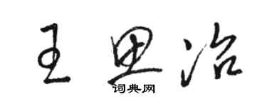 骆恒光王思冶草书个性签名怎么写