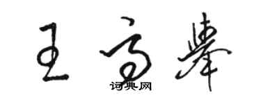骆恒光王高举草书个性签名怎么写