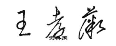 骆恒光王孝薇草书个性签名怎么写