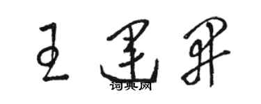 骆恒光王运开草书个性签名怎么写