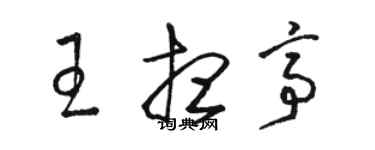 骆恒光王想亭草书个性签名怎么写