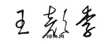 骆恒光王颜季草书个性签名怎么写