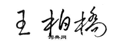 骆恒光王柏桥草书个性签名怎么写