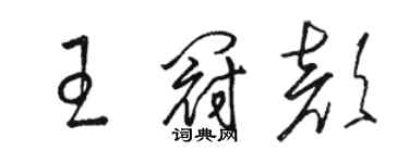 骆恒光王冠颜草书个性签名怎么写
