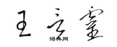 骆恒光王言灵草书个性签名怎么写