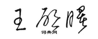 骆恒光王启曙草书个性签名怎么写