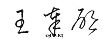 骆恒光王奉启草书个性签名怎么写