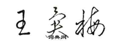 骆恒光王异梅草书个性签名怎么写