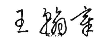骆恒光王翰章草书个性签名怎么写