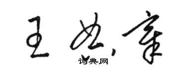 骆恒光王典章草书个性签名怎么写