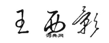 骆恒光王西影草书个性签名怎么写