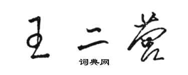 骆恒光王二营草书个性签名怎么写
