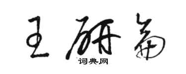 骆恒光王研仑草书个性签名怎么写