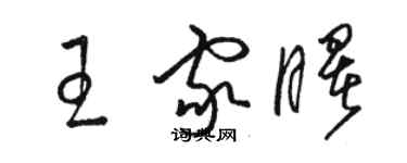 骆恒光王家曙草书个性签名怎么写