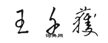 骆恒光王千获草书个性签名怎么写