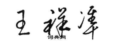 骆恒光王祥准草书个性签名怎么写