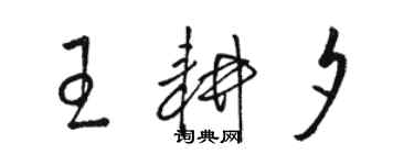 骆恒光王耕夕草书个性签名怎么写