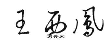 骆恒光王西凤草书个性签名怎么写