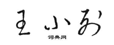 骆恒光王小列草书个性签名怎么写