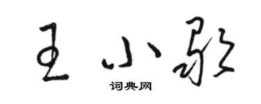 骆恒光王小歌草书个性签名怎么写