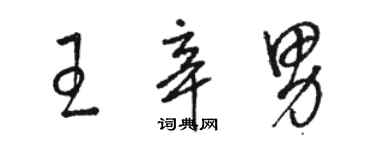 骆恒光王辛男草书个性签名怎么写