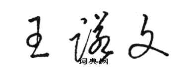 骆恒光王诺文草书个性签名怎么写