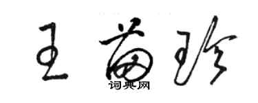 骆恒光王苗珍草书个性签名怎么写