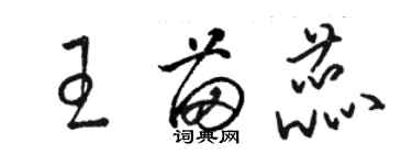 骆恒光王苗蕊草书个性签名怎么写