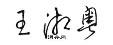 骆恒光王湘粤草书个性签名怎么写