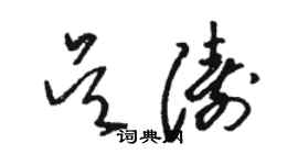 骆恒光吴涛草书个性签名怎么写