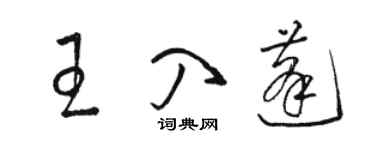骆恒光王入蓬草书个性签名怎么写