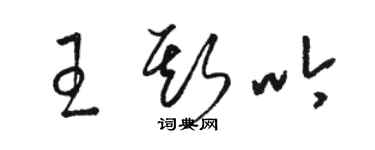 骆恒光王斯吟草书个性签名怎么写