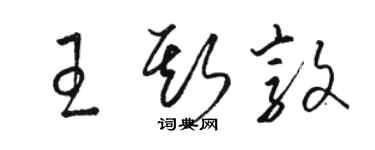 骆恒光王斯敦草书个性签名怎么写