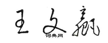 骆恒光王文赢草书个性签名怎么写