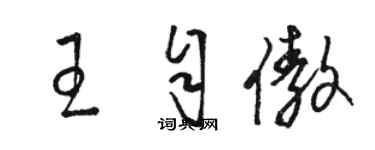 骆恒光王自傲草书个性签名怎么写