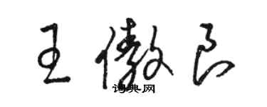 骆恒光王傲良草书个性签名怎么写
